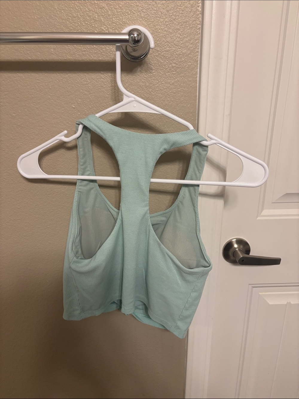 JoyLab Mint Ribbed Racerback Knot Front Sports Bralette - Picture 2 of 2